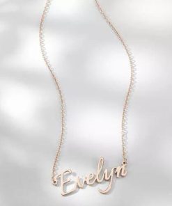 Collar con nombre personalizado chapado en oro rosa