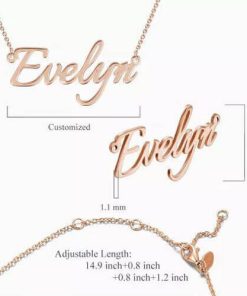 Collar con nombre personalizado chapado en oro rosa