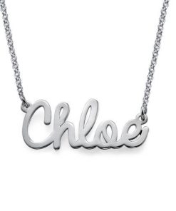 Collana con nome corsivo in argento sterling