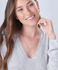 Collana con nome corsivo in argento sterling