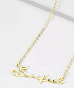 Collier Prénom Style Signature Plaqué Or 14K