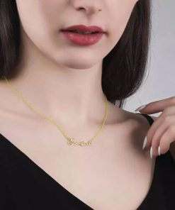 Collier Prénom Style Signature Plaqué Or 14K