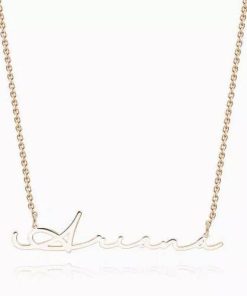Collana con nome stile firma placcato in oro rosa