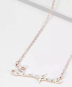 Collier Prénom Style Signature Plaqué Or Rose