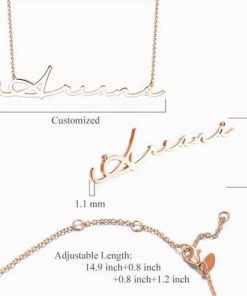 Collier Prénom Style Signature Plaqué Or Rose