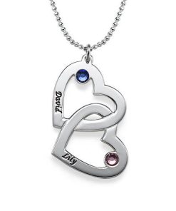Collier Coeur en Coeur Pierre de Naissance