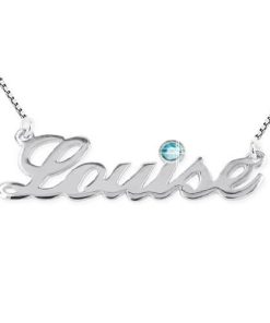 Collana con nome in argento con accento stile diamante