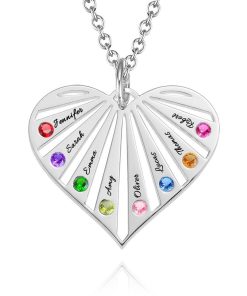 Collier famille avec pierres de naissance