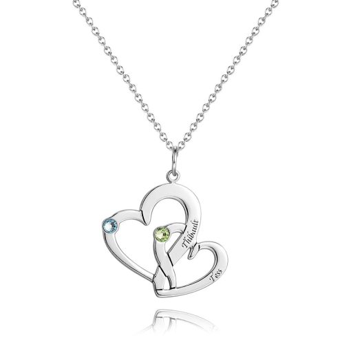 Collana con due cuori incisi