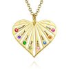 Collier familial avec pierres de naissance en plaqué or
