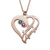 Zwei Herzen für immer eine Halskette - Rose Gold Plated