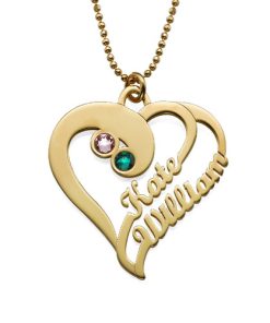 Collar Two Hearts Forever One - Chapado en oro