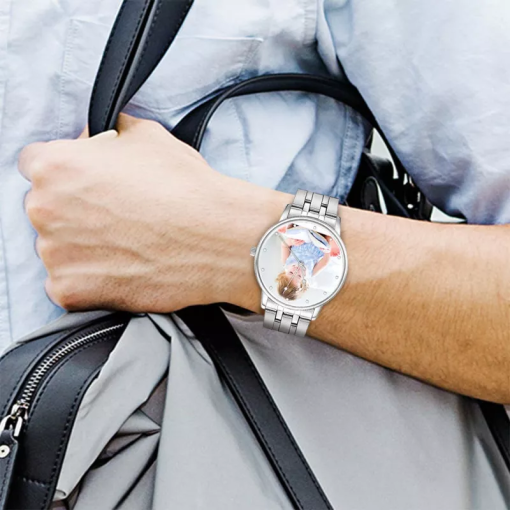 Montre photo personnalisée couple unisexe