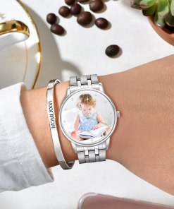 Montre photo personnalisée couple unisexe