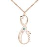 Collier Prénom Infini Vertical avec Pierres de Naissance Plaqué Or Rose