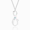 Collier Prénom Infini Vertical avec Pierres de Naissance