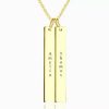 Collana a doppia barra incisa placcata oro 14k