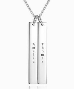 Collana con doppia barra incisa in argento