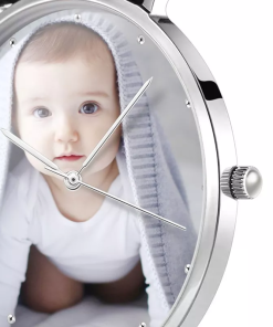 Montre photo avec bracelet en alliage pour femme