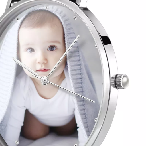 Montre photo avec bracelet en alliage pour femme