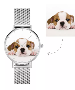 Montre photo avec bracelet en alliage pour femme