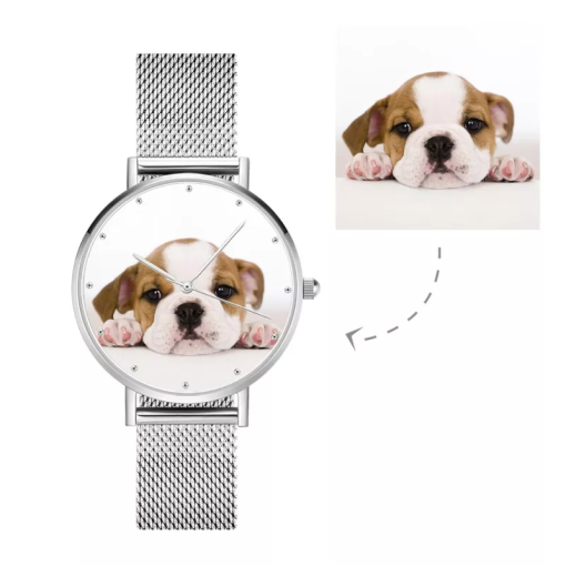 Montre photo avec bracelet en alliage pour femme