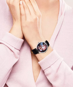 Orologio da donna con cinturino in pelle nera