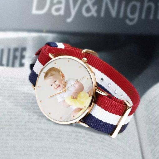 Bracelet en nylon couleur pour montre photo couleur or rose unisexe