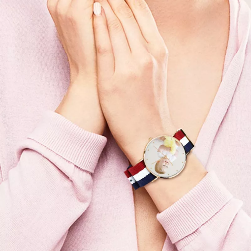 Bracelet en nylon couleur pour montre photo couleur or rose unisexe