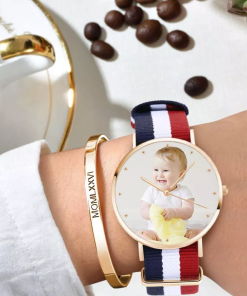 Bracelet en nylon couleur pour montre photo couleur or rose unisexe