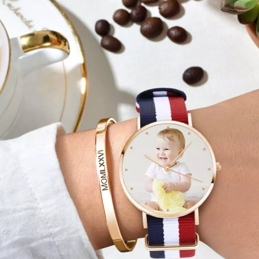 Bracelet en nylon couleur pour montre photo couleur or rose unisexe