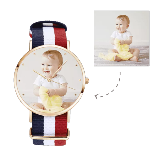 Bracelet en nylon couleur pour montre photo rose doré pour femme
