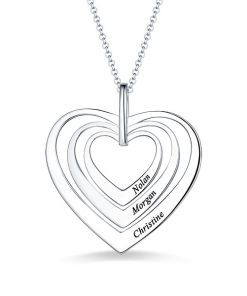 Collier Famille Coeurs