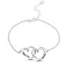 Bracelet Prénom Gravé Double Coeur Personnalisé
