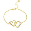 Bracciale personalizzato con doppio inciso nome in oro
