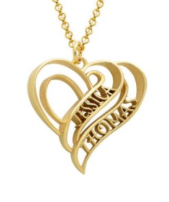 Collana a cuore 3D personalizzata con placcatura in oro