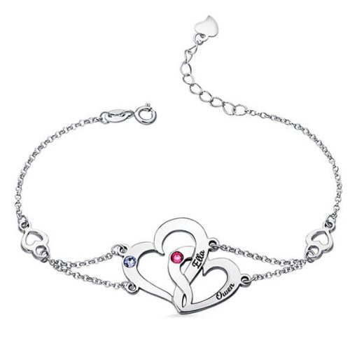 Bracciale con pietre incise a cuore inciso