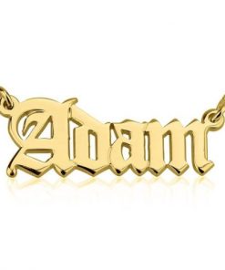 Collana con nome inglese antico placcato in oro