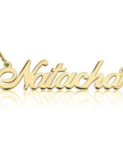 Collana con nome personalizzato classico placcato in oro