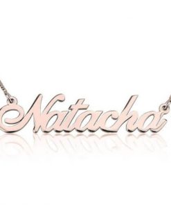 Collana con nome personalizzato classico placcato in oro rosa