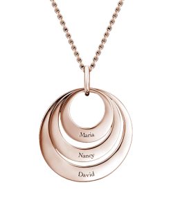Collar de tres discos con baño de oro rosa