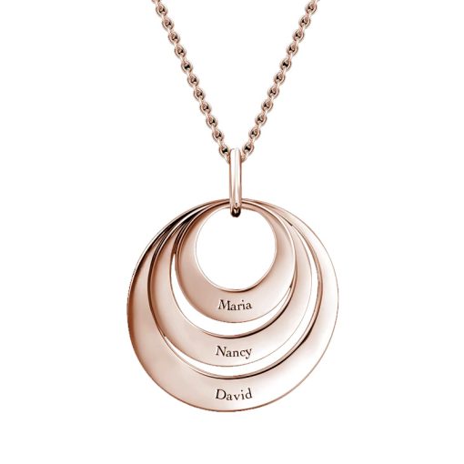 Collar de tres discos con baño de oro rosa