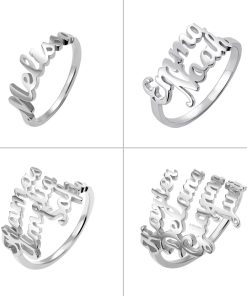 Anello con nome multiplo personalizzato in argento