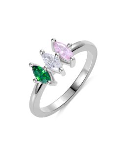 Anello della famiglia personalizzato Birthstone per la madre