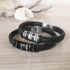 personalised Silver leather bracelet