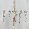 Collier Prénom Personnalisé avec Fleur de Naissance
