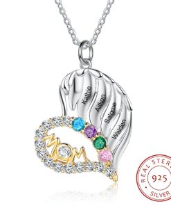[Venta caliente 2021] Collar de mamá con piedra natal de 6 nombres