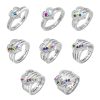 Personalized Heart Birthstone Sterling Silver Ring