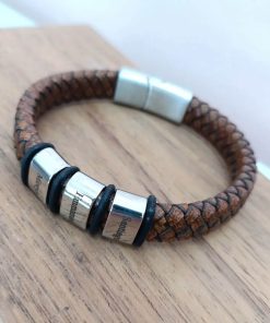 High quality interwoven men's brown  bracelet