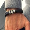 Bracciale di fascia alta in pelle da uomo personalizzato